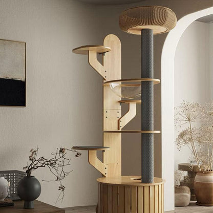 Catvera Solid Wood Cat Climbing Tree - Image 12|||PROMPT|||Original clean product image