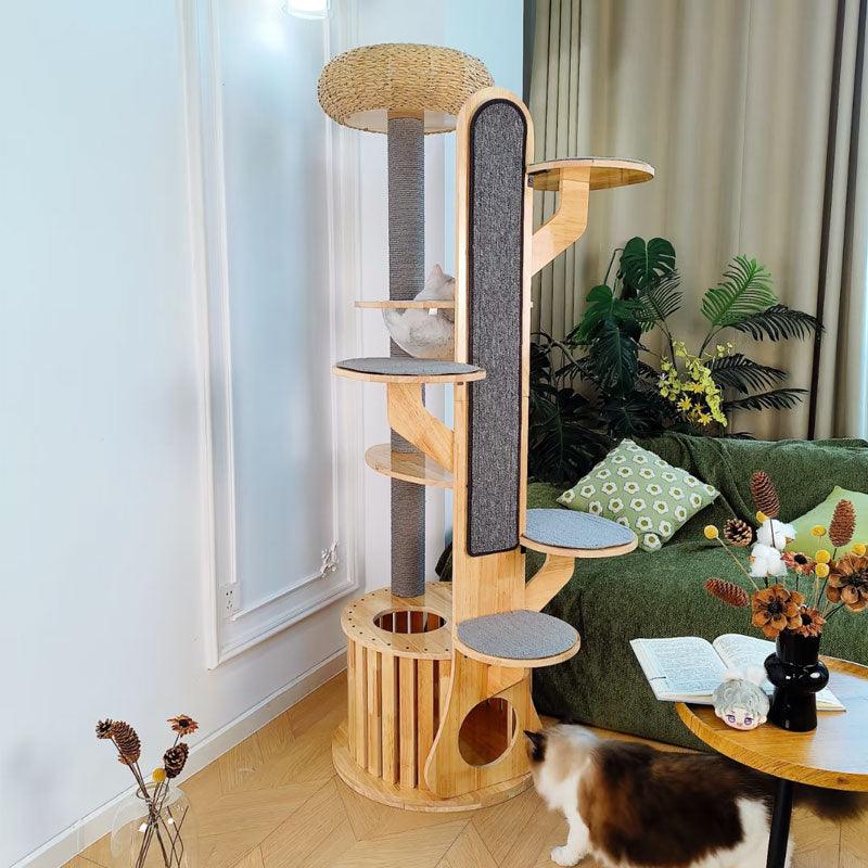 Catvera Solid Wood Cat Climbing Tree - Image 14|||PROMPT|||Original clean product image