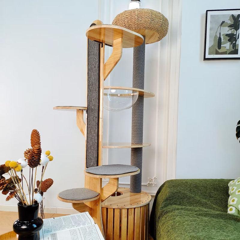 Catvera Solid Wood Cat Climbing Tree - Image 15|||PROMPT|||Original clean product image