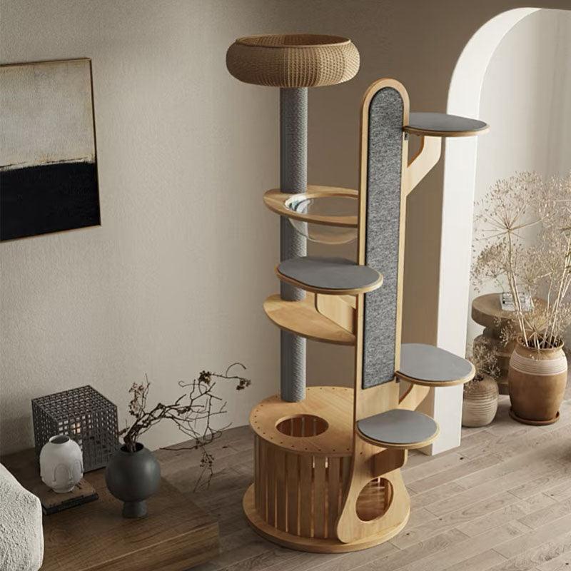 Catvera Solid Wood Cat Climbing Tree - Image 2|||PROMPT|||Original clean product image