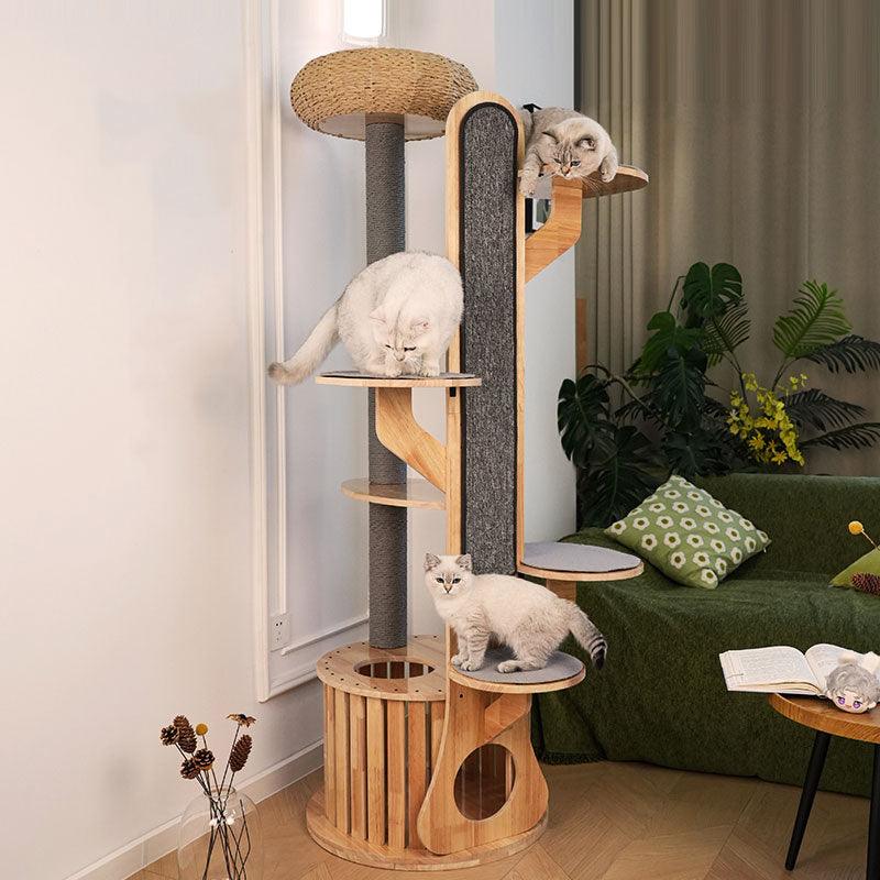 Catvera Solid Wood Cat Climbing Tree - Image 7|||PROMPT|||Original clean product image