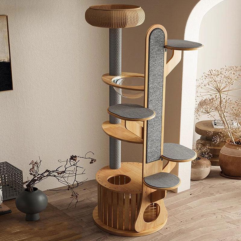 Catvera Solid Wood Cat Climbing Tree - Image 9|||PROMPT|||Original clean product image