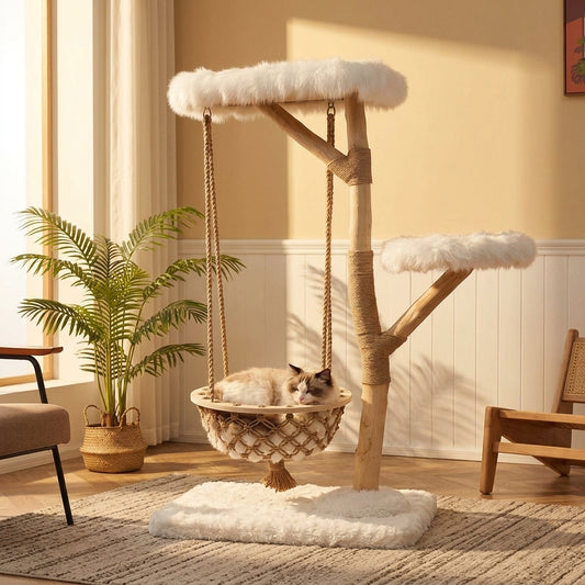 Catvera Solid Wood Cradle Cat Tree - Main Product Image