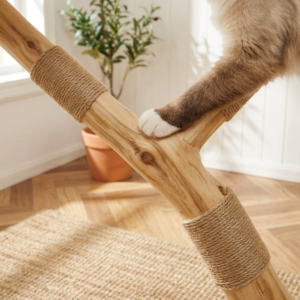Catvera Solid Wood Cradle Cat Tree - Premium Wood Construction