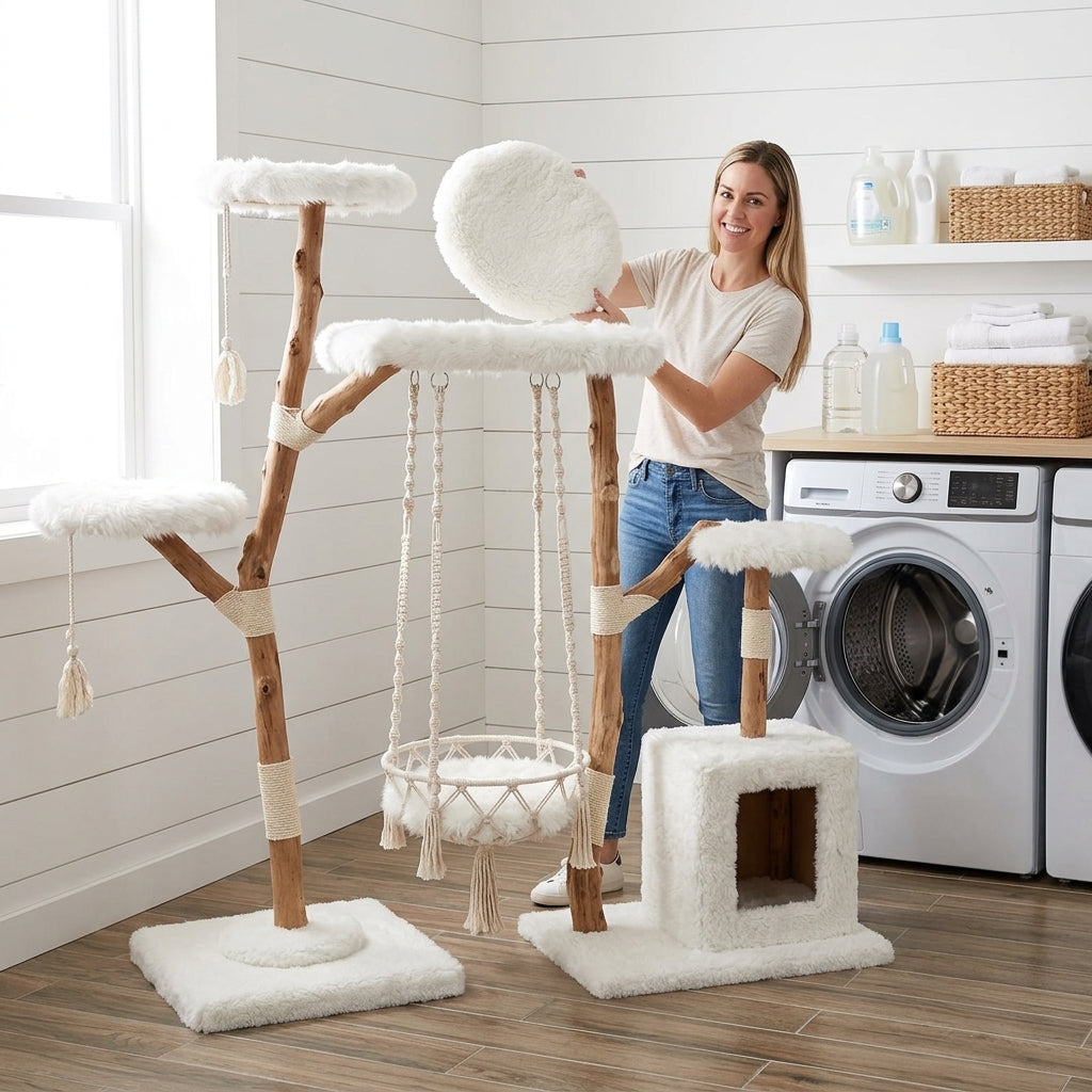 Catvera Solid Wood Cradle Cat Tree - Easy Maintenance Design