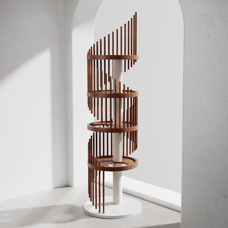 Catvera Spiral Wood Cat Climbing Tree - Image 15|||PROMPT|||Original clean product image