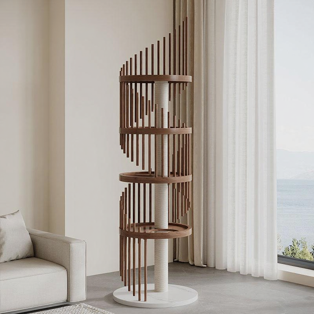 Catvera Spiral Wood Cat Climbing Tree - Image 8|||PROMPT|||Original clean product image