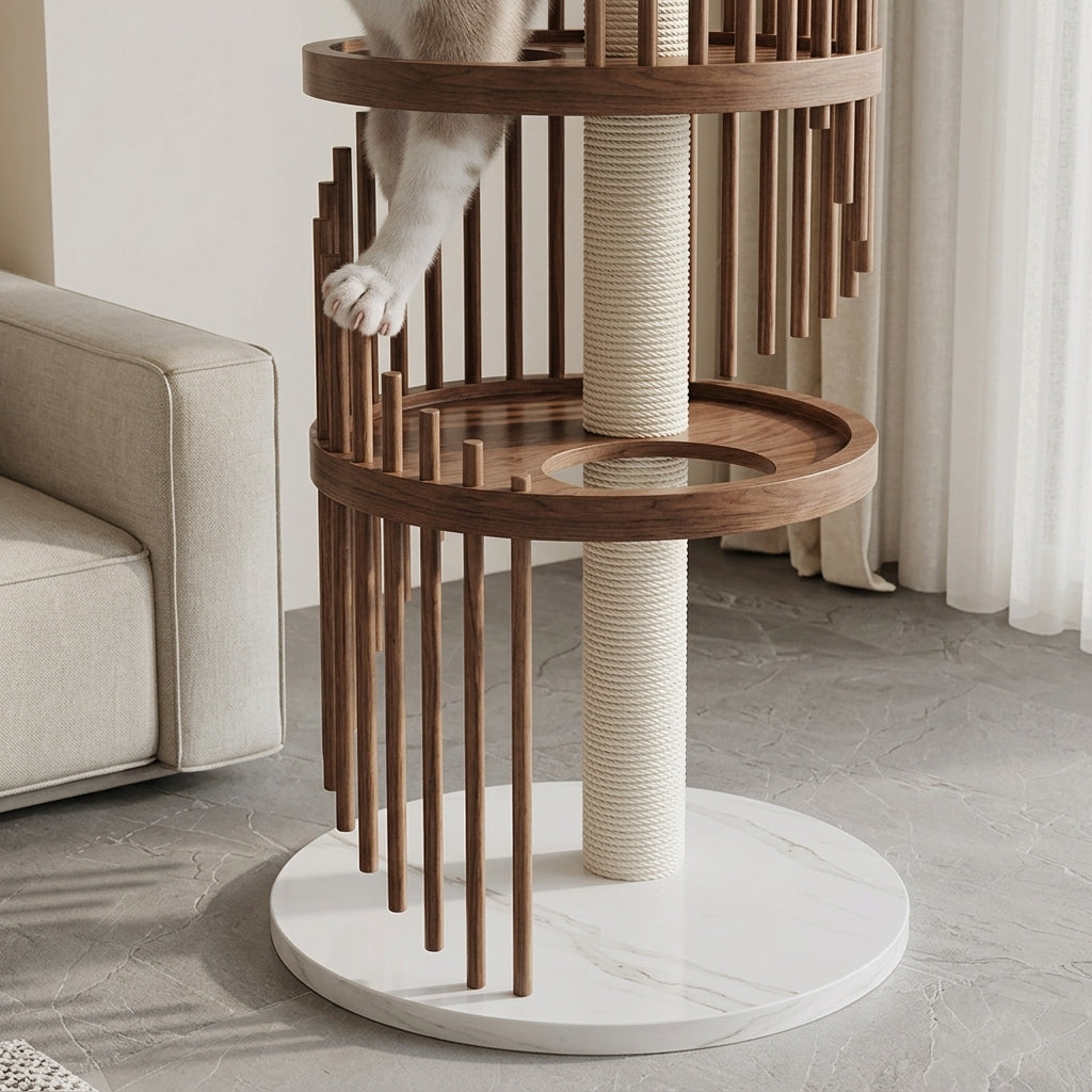 Catvera Spiral Wood Cat Climbing Tree - Premium Wood Construction