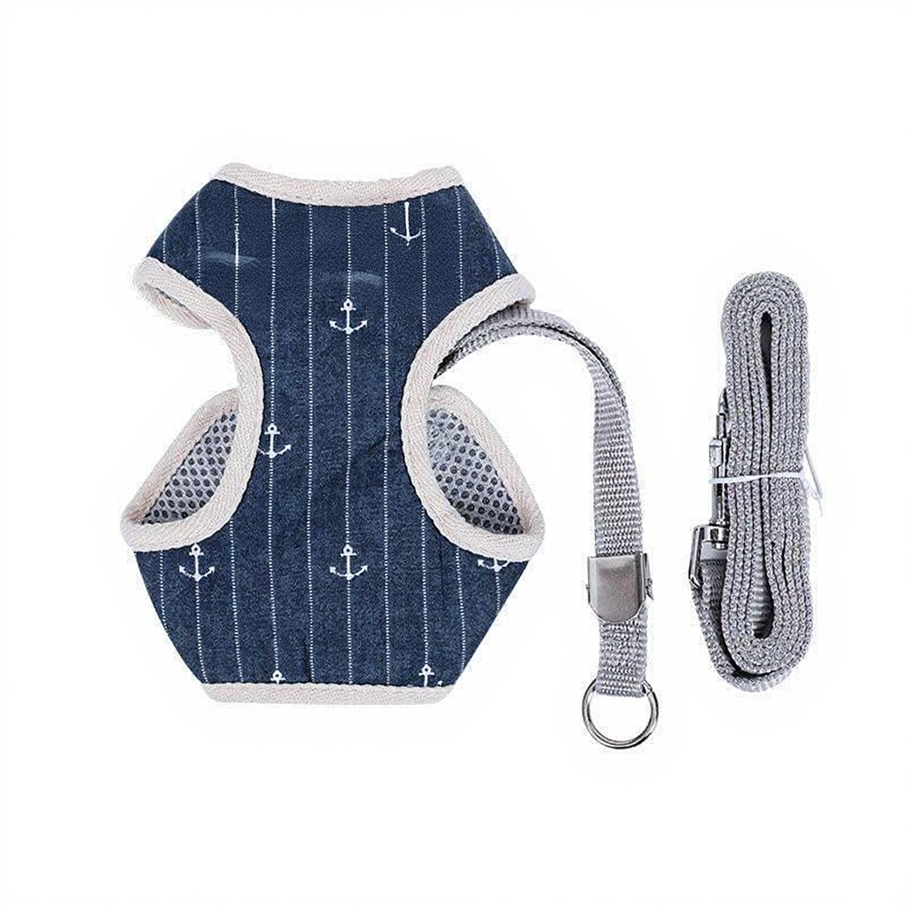 Catvera Striped Bowtie Cat Harness Vest - Image 5|||PROMPT|||Cleaned image. Original analysis: Found brand name 'PUPPIA' on the bow tie label at the top of the harness