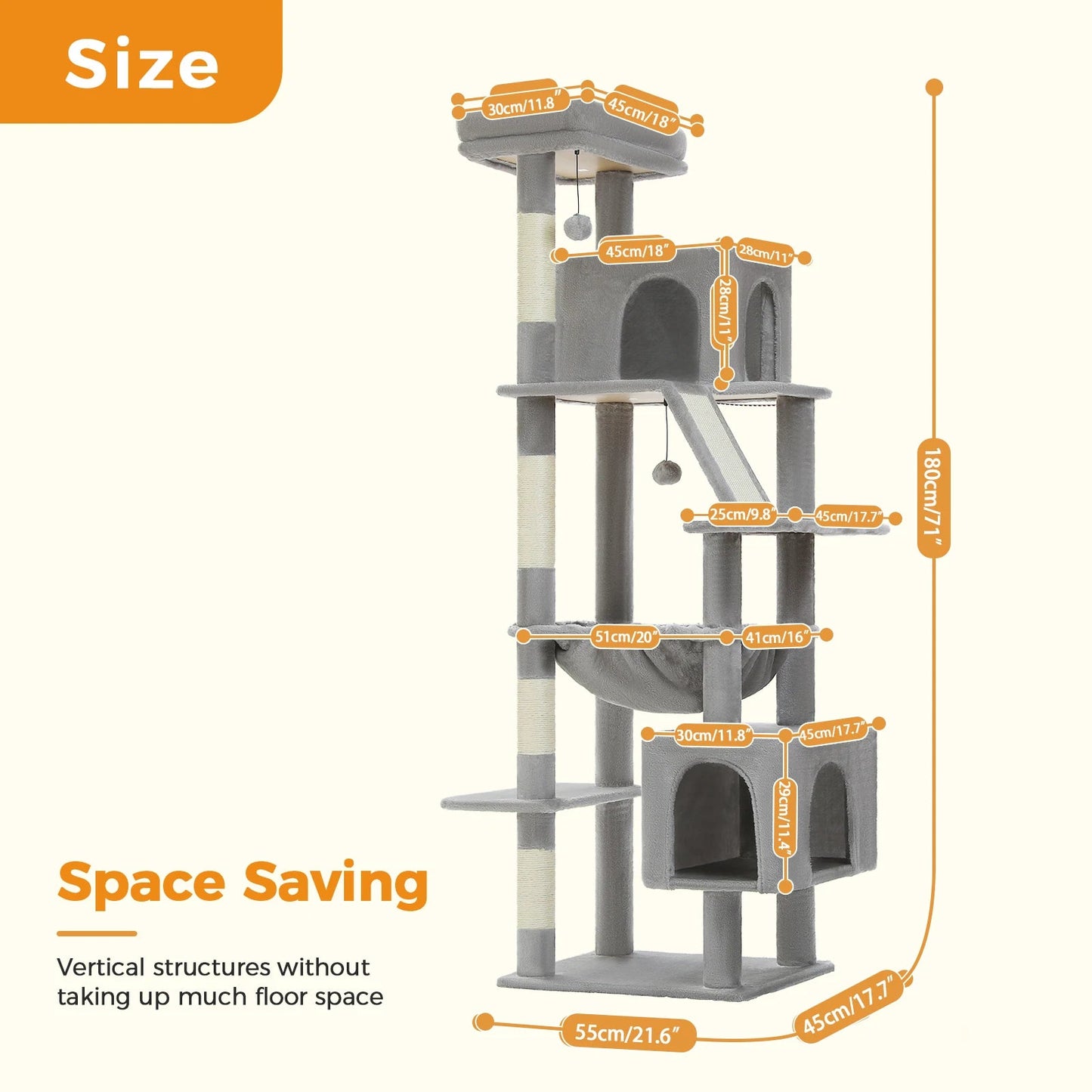 Catvera Tall Multi-Level Cat Tree - Image 3|||PROMPT|||Original clean product image