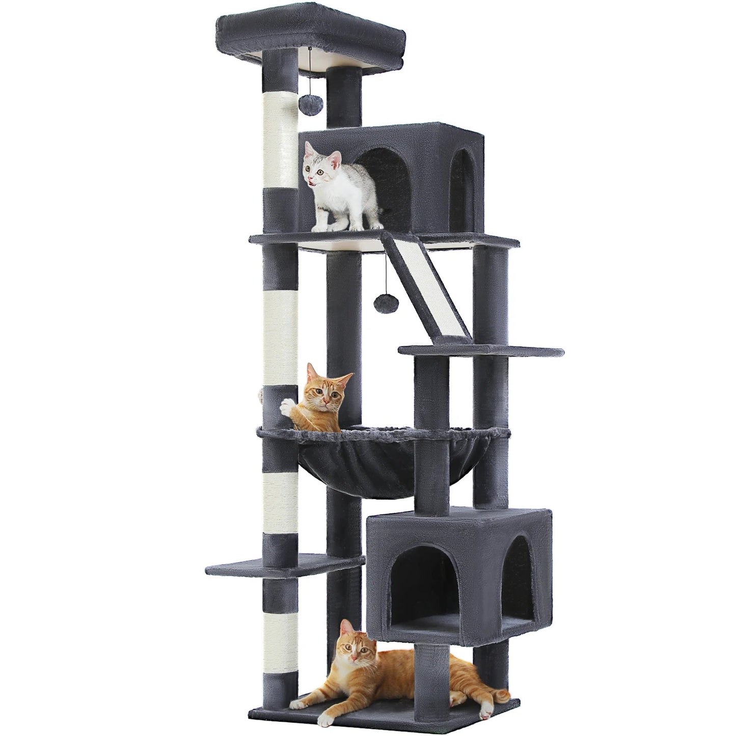 Catvera Tall Multi-Level Cat Tree - Image 7|||PROMPT|||Original clean product image