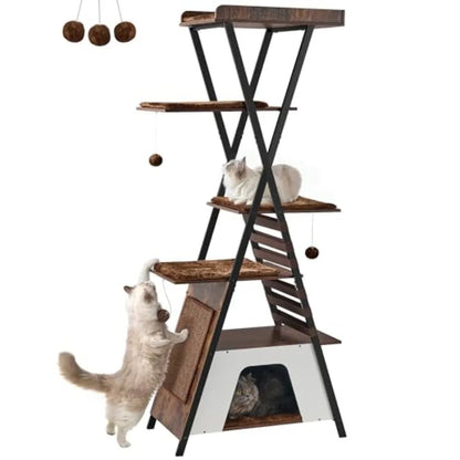 Catvera Tall Multi-Level Cat Tree Tower - Image 1|||PROMPT|||Original clean product image