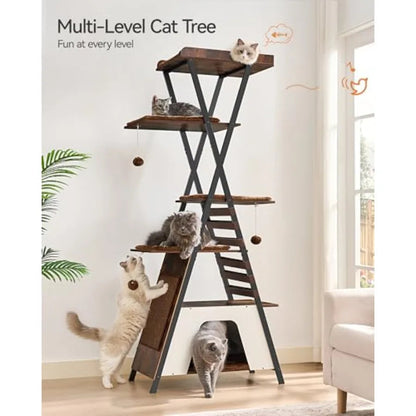 Catvera Tall Multi-Level Cat Tree Tower - Image 2|||PROMPT|||Original clean product image