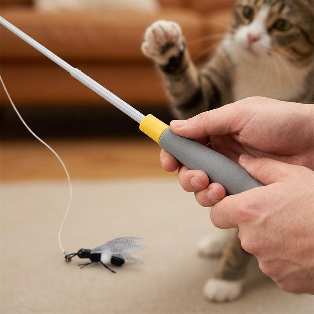 Catvera Three-Section Retractable Cat Teaser - Ergonomic Design for Comfort