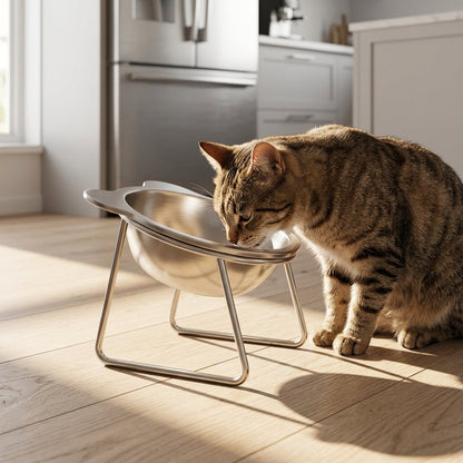 Catvera Tilted Elevated Cat Bowl - Image 1|||PROMPT|||Original clean product image