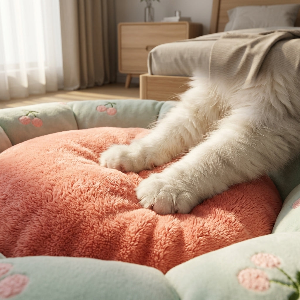 Catvera Transforming Petal Cat Bed - Premium Coral Velvet Construction