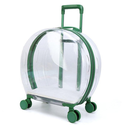 Catvera Transparent Wheeled Cat Carrier - Image 2|||PROMPT|||Original clean product image