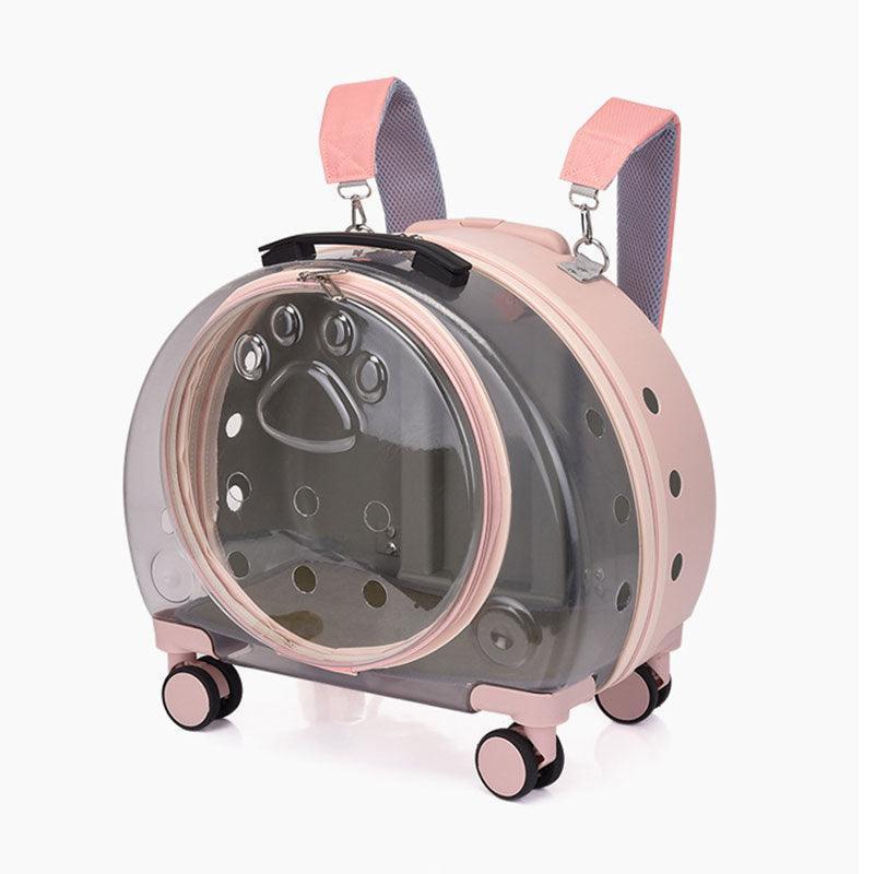 Catvera Transparent Wheeled Cat Carrier - Image 7|||PROMPT|||Original clean product image
