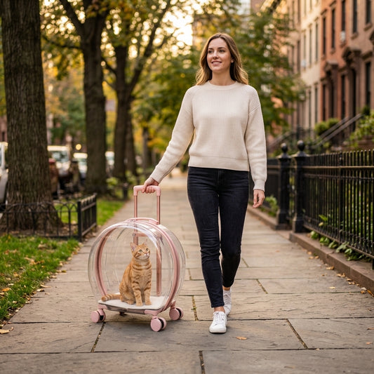 Catvera Transparent Wheeled Cat Carrier - Main Product Image