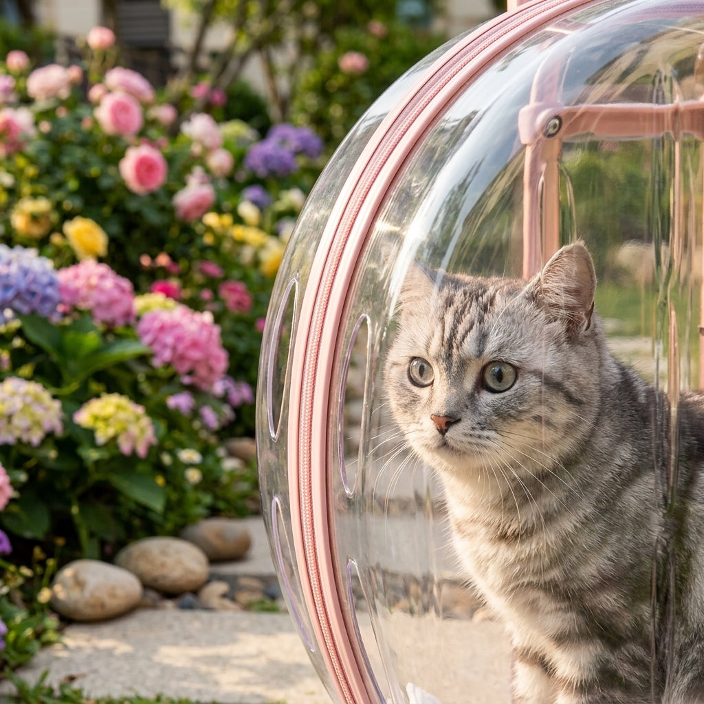 Catvera Transparent Wheeled Cat Carrier - Superior Visibility Design