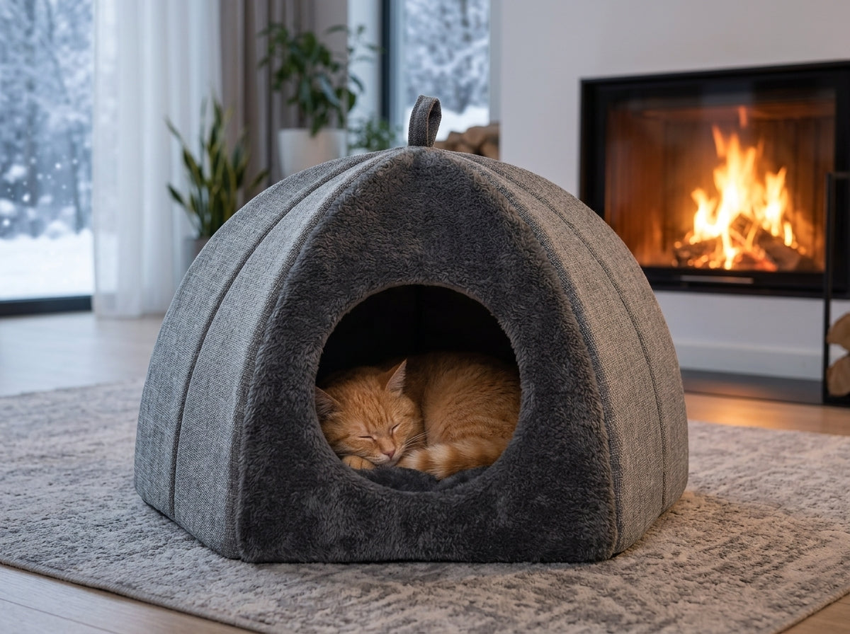 Catvera Triangle Enclosed Cat Nest - All-Season Comfort Design