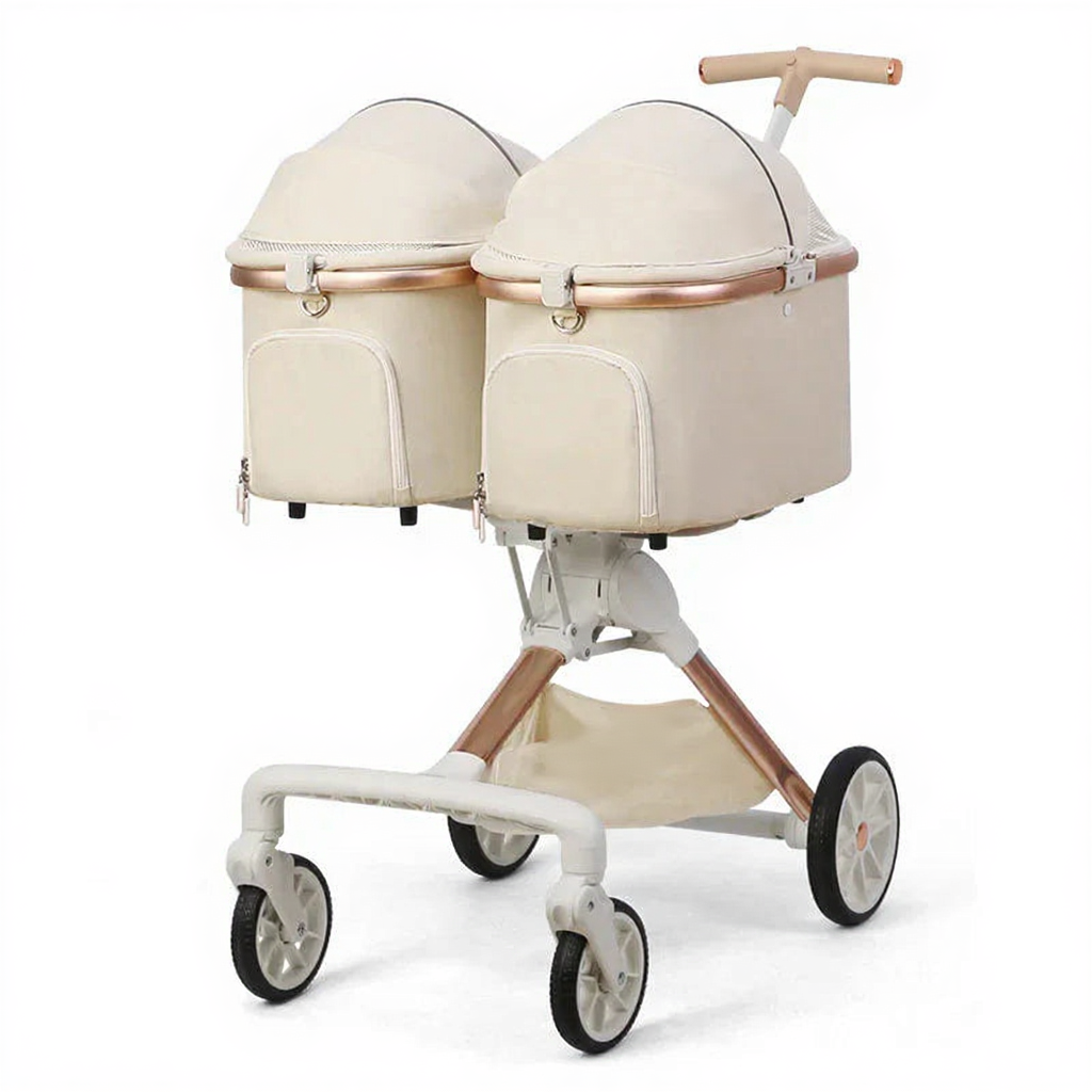 Catvera Twin Double Pet Stroller - Image 1|||PROMPT|||Cleaned image. Original analysis: Found 1 brand name visible on the product fabric/material