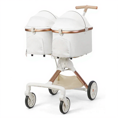 Catvera Twin Double Pet Stroller - Image 6|||PROMPT|||Cleaned image. Original analysis: Found 1 brand name visible on the product - 'babymoov' text visible on the lower carriage/base area of the stroller