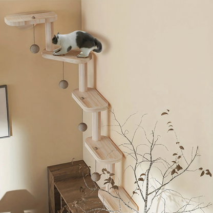 Catvera Wall Mounted Cat Climbing Frame - Image 1|||PROMPT|||Cleaned image. Original analysis: Found text overlay 'DIY Creative Assembly' on the right side of the image