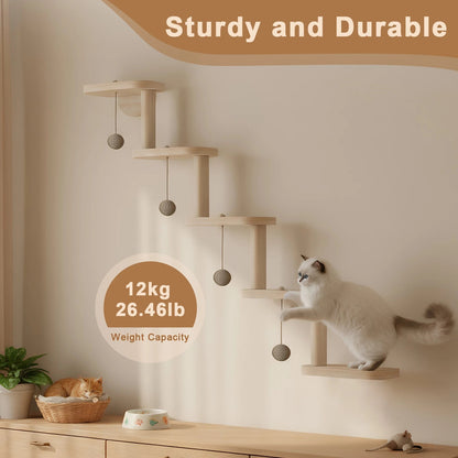 Catvera Wall Mounted Cat Climbing Frame - Image 3|||PROMPT|||Original clean product image