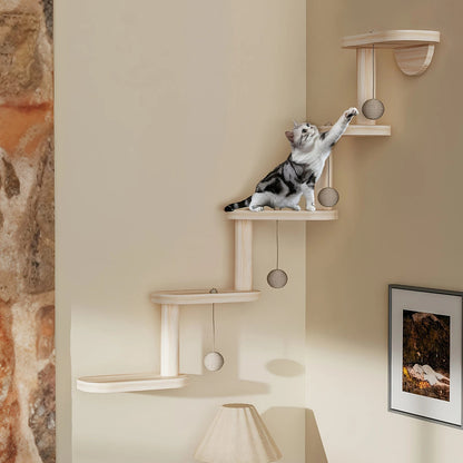 Catvera Wall Mounted Cat Climbing Frame - Image 5|||PROMPT|||Original clean product image