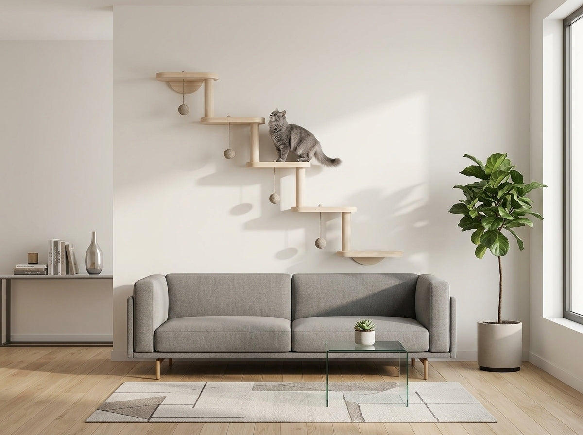 Catvera Wall Mounted Cat Climbing Frame - Creates the Perfect Feline Kingdom Without Floor Clutter
