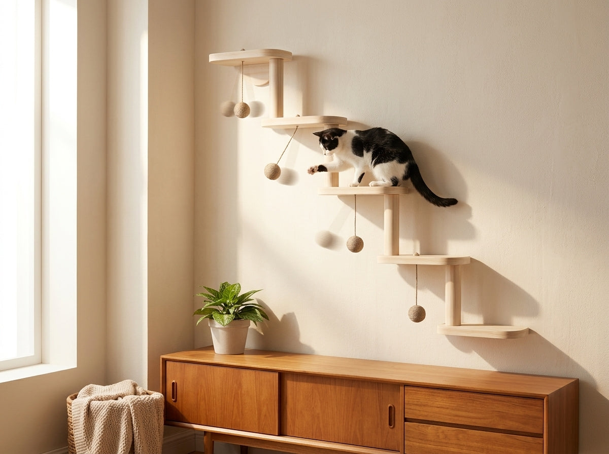 Catvera Wall Mounted Cat Climbing Frame - Keeps Active Cats Entertained and Mentally Stimulated