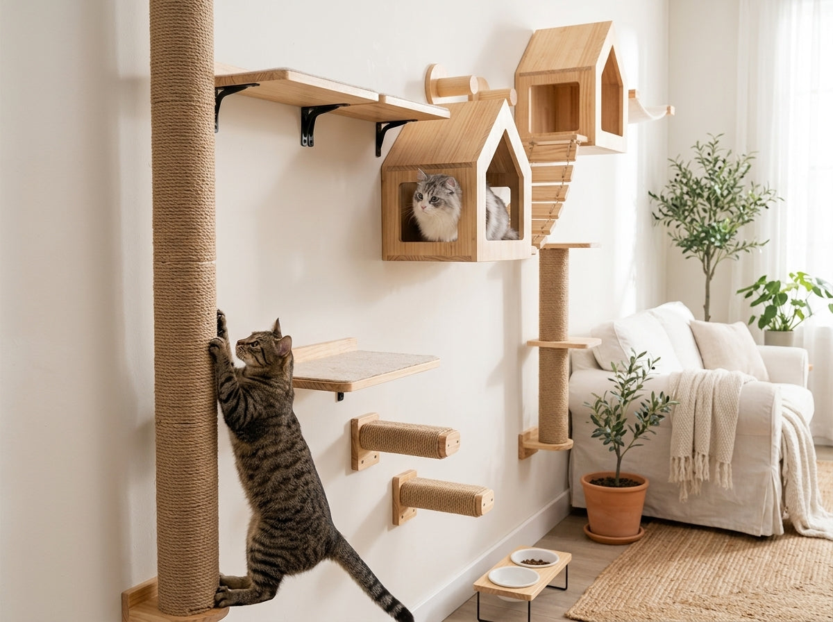 Catvera Wall Mounted Cat Climbing System - Built to Survive Years of Daily Climbing
