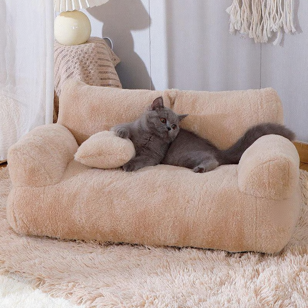 Catvera Washable Cat Sofa Bed - Image 10|||PROMPT|||Cleaned image. Original analysis: Found 1 brand name visible on the pet bed product itself