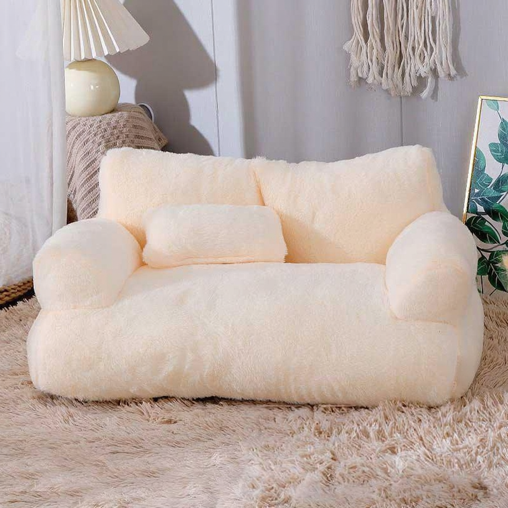 Catvera Washable Cat Sofa Bed - Image 7|||PROMPT|||Cleaned image. Original analysis: Found 1 brand tag/label on the product - a white rectangular tag visible on the lower right side of the sofa