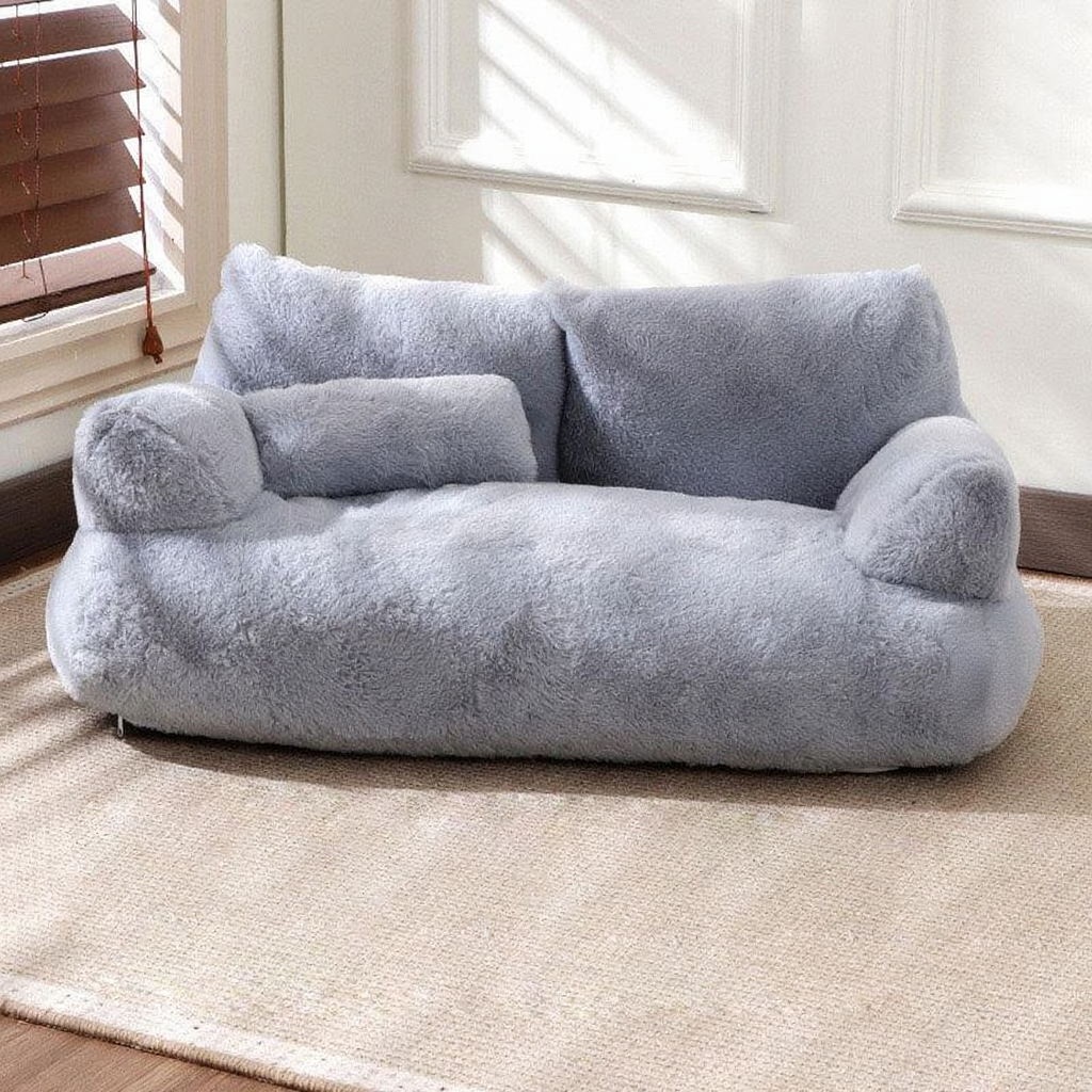 Catvera Washable Cat Sofa Bed - Image 8|||PROMPT|||Cleaned image. Original analysis: Found 1 brand name/logo stitched on the product - a small white tag/label visible on the right side of the sofa