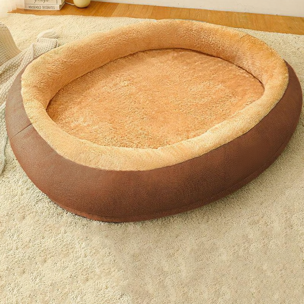 Catvera Waterproof Lambskin Cat Bed - Image 9|||PROMPT|||Cleaned image. Original analysis: Found 1 brand name embossed/stitched on the pet bed product itself