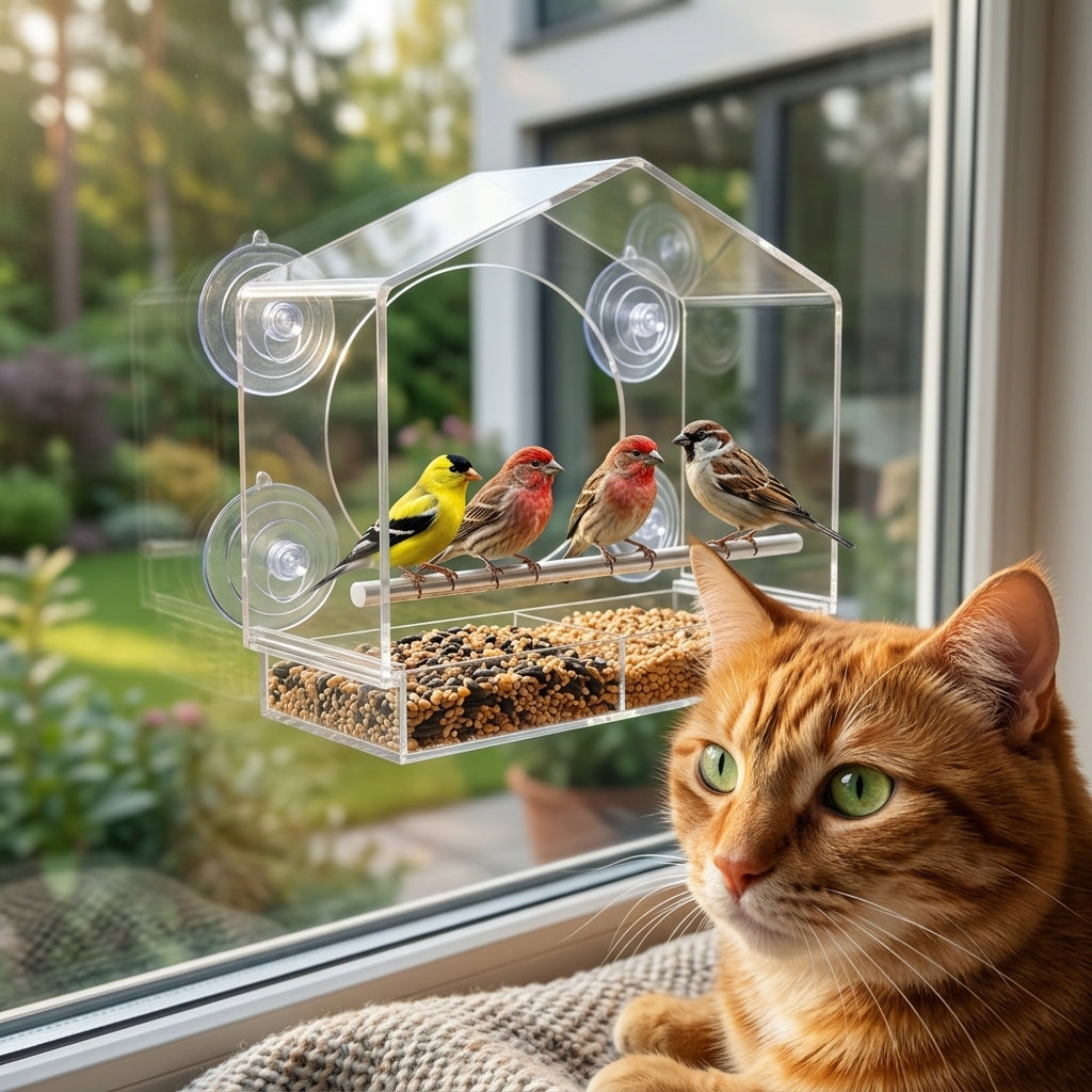 Catvera Window Bird Feeder TV - Ultimate Cat Entertainment System
