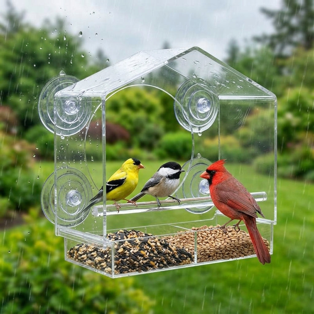 Catvera Window Bird Feeder TV - Premium Weather-Resistant Design