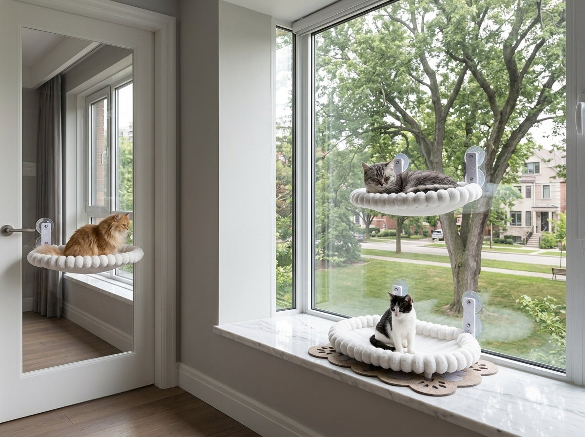 Catvera Window Hammock Premium Suction - Multi-Surface Compatibility