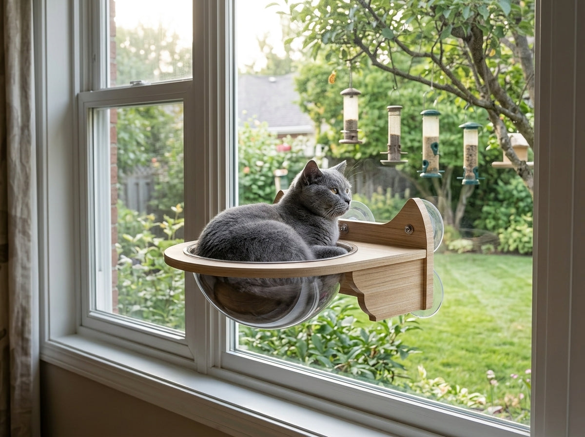 Catvera Window Suction Cat Climbing Shelves - Transforms Windows into Cat Entertainment Centers