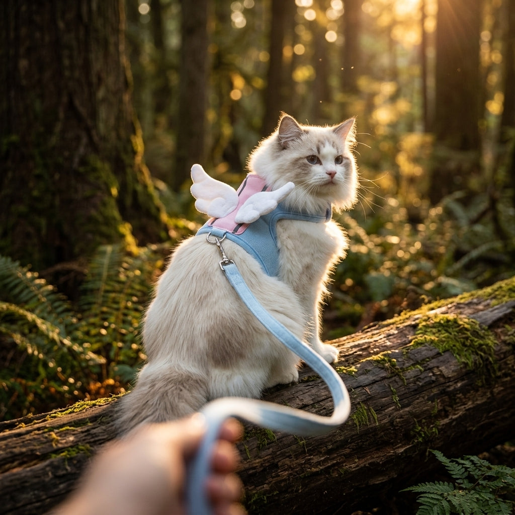 Catvera Winged Cat Harness Leash Set - Image 1|||PROMPT|||Original clean product image
