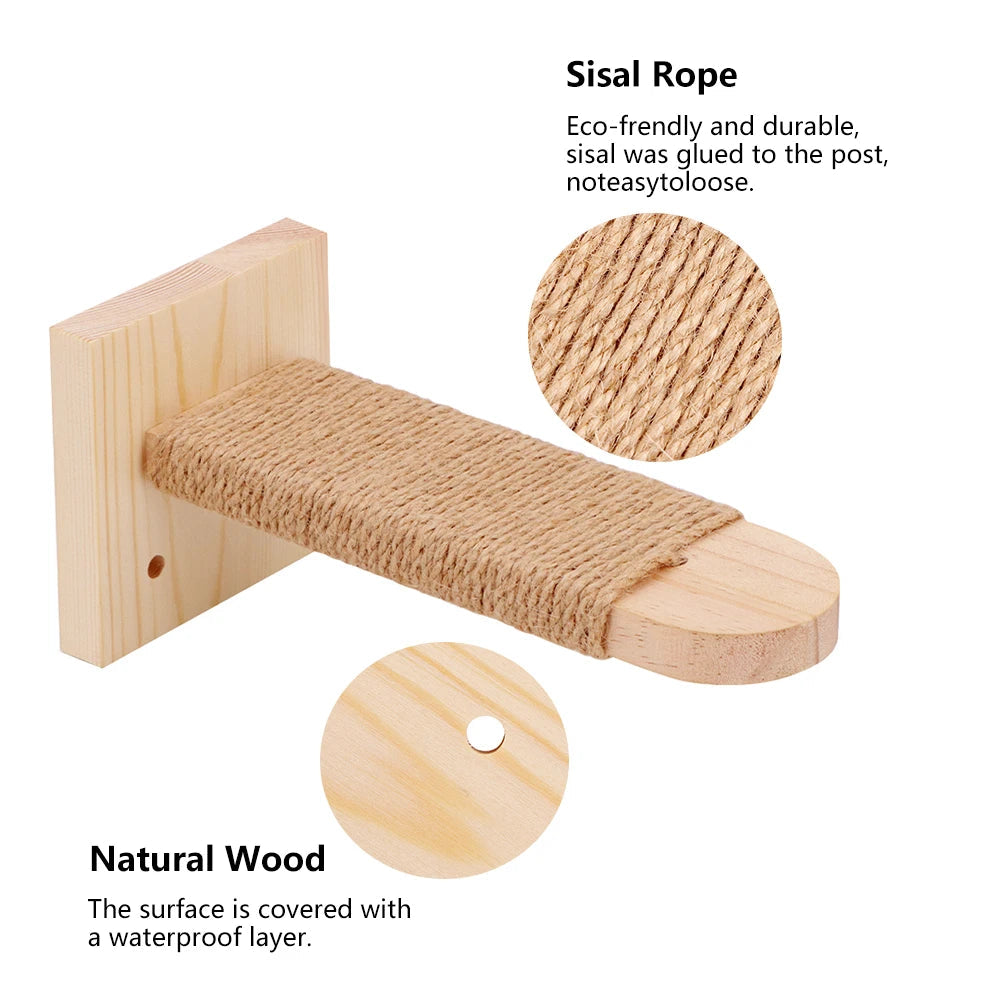 Catvera Wood Wall Cat Steps - Image 3|||PROMPT|||Original clean product image