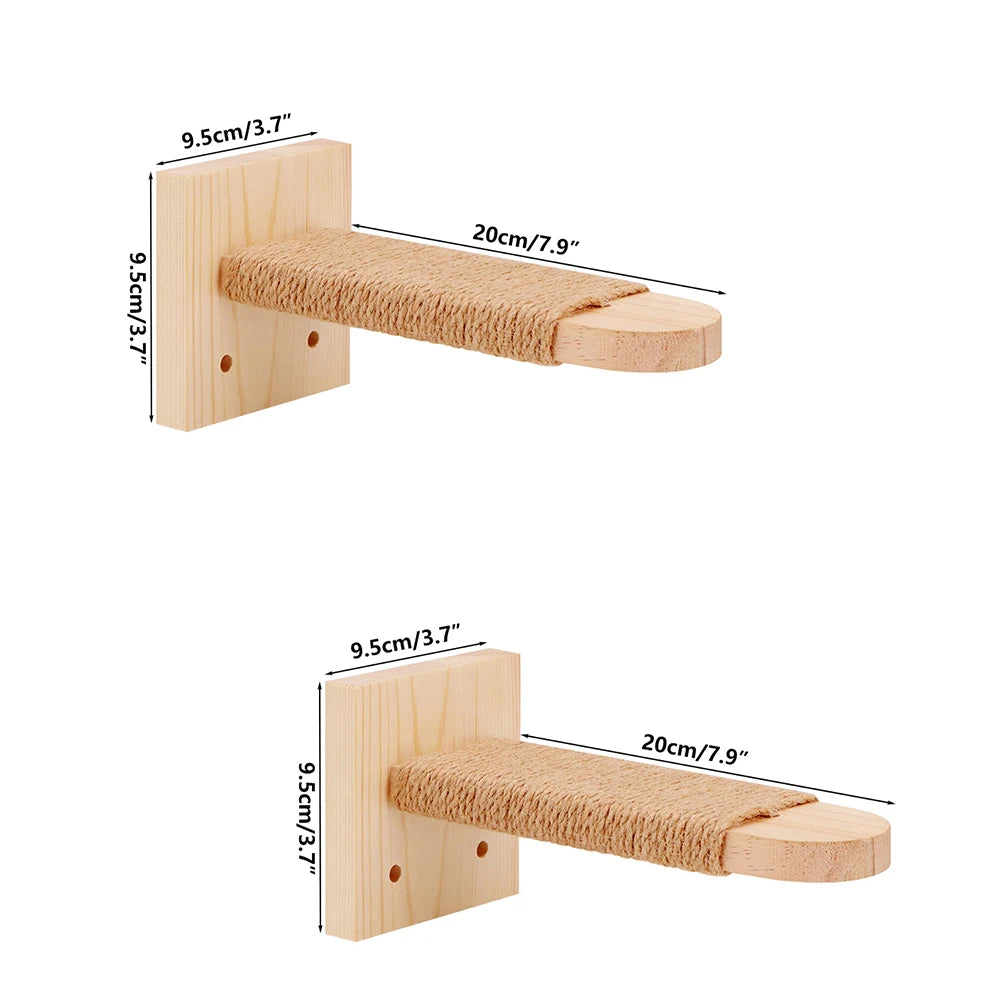 Catvera Wood Wall Cat Steps - Image 7|||PROMPT|||Original clean product image