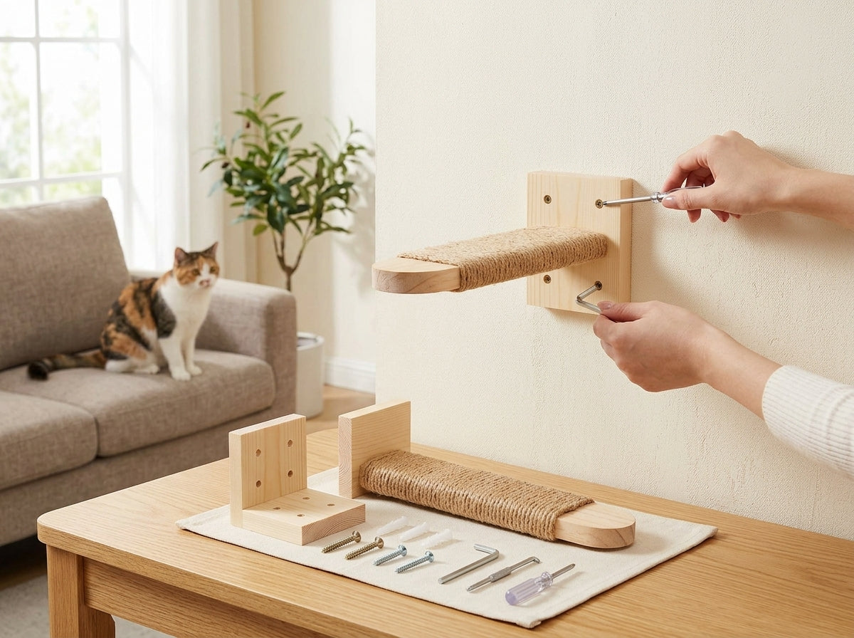 Catvera Wood Wall Cat Steps - Easy Installation in Any Room