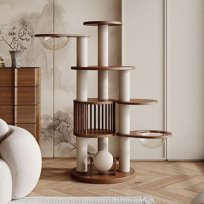 Catvera Wooden Cat Climbing Tree - Image 1|||PROMPT|||Original clean product image