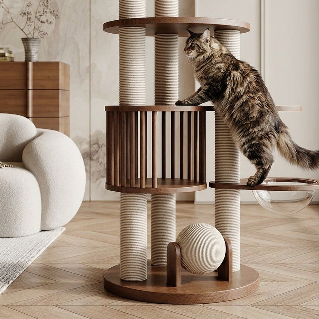Catvera Wooden Cat Climbing Tree - Premium Construction & Stability