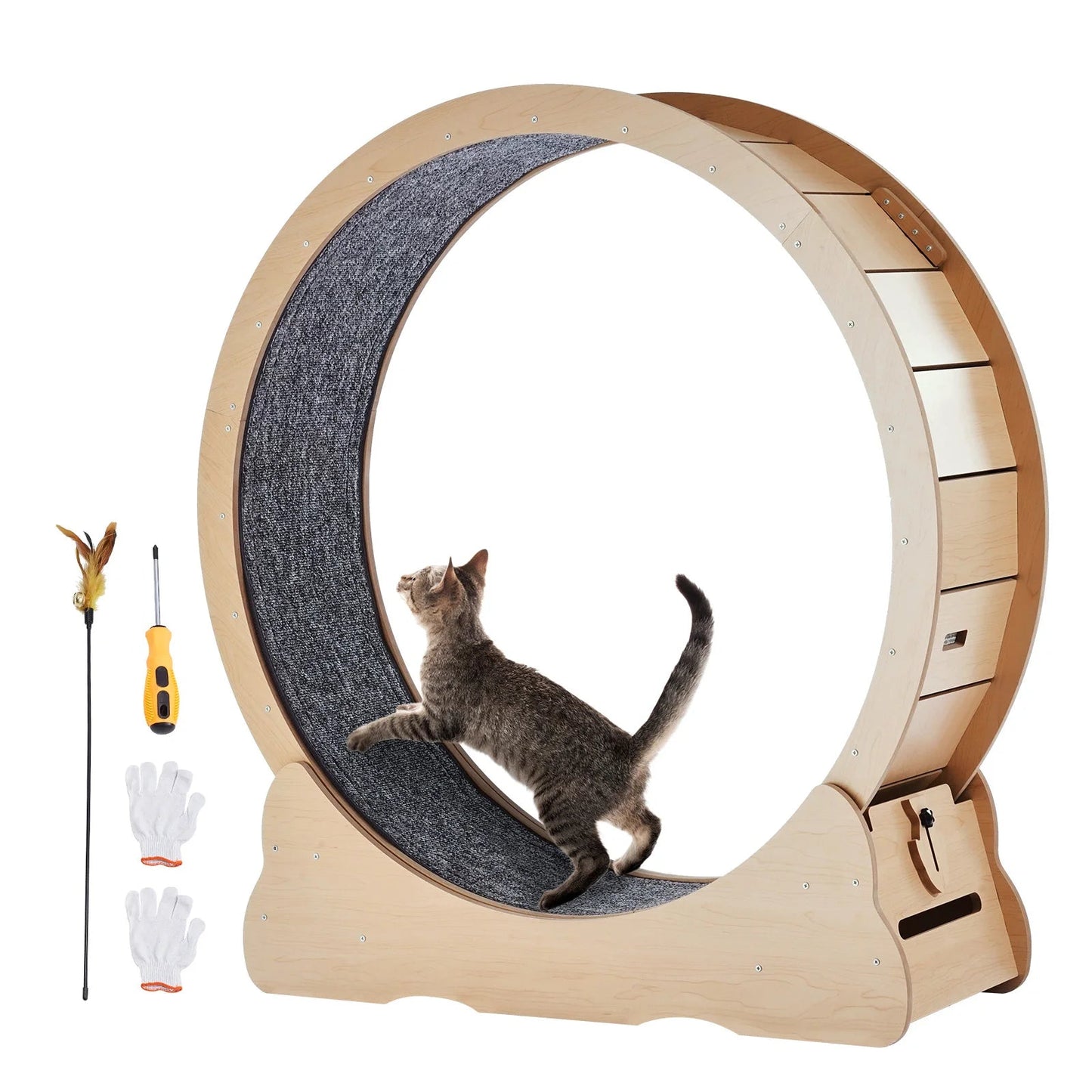 Catvera Wooden Cat Exercise Wheel - Image 1|||PROMPT|||Original clean product image