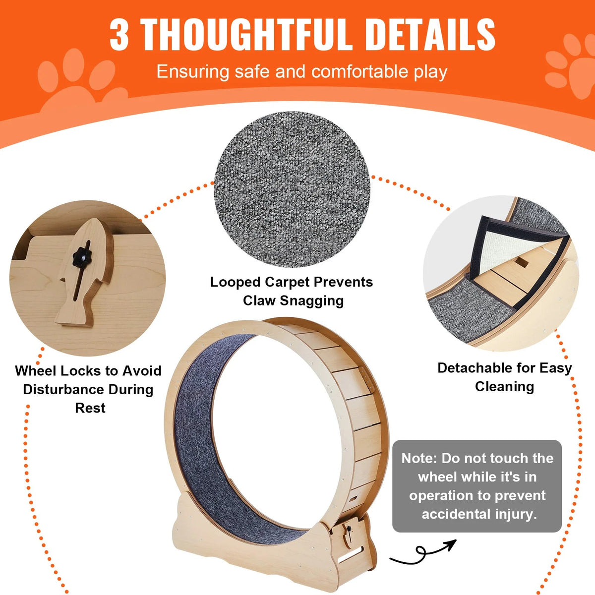 Catvera Wooden Cat Exercise Wheel - Image 2|||PROMPT|||Original clean product image