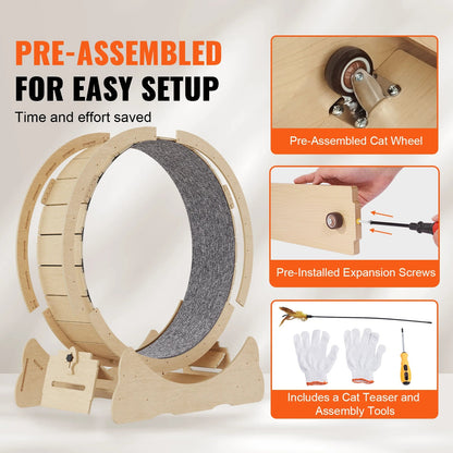 Catvera Wooden Cat Exercise Wheel - Image 3|||PROMPT|||Original clean product image
